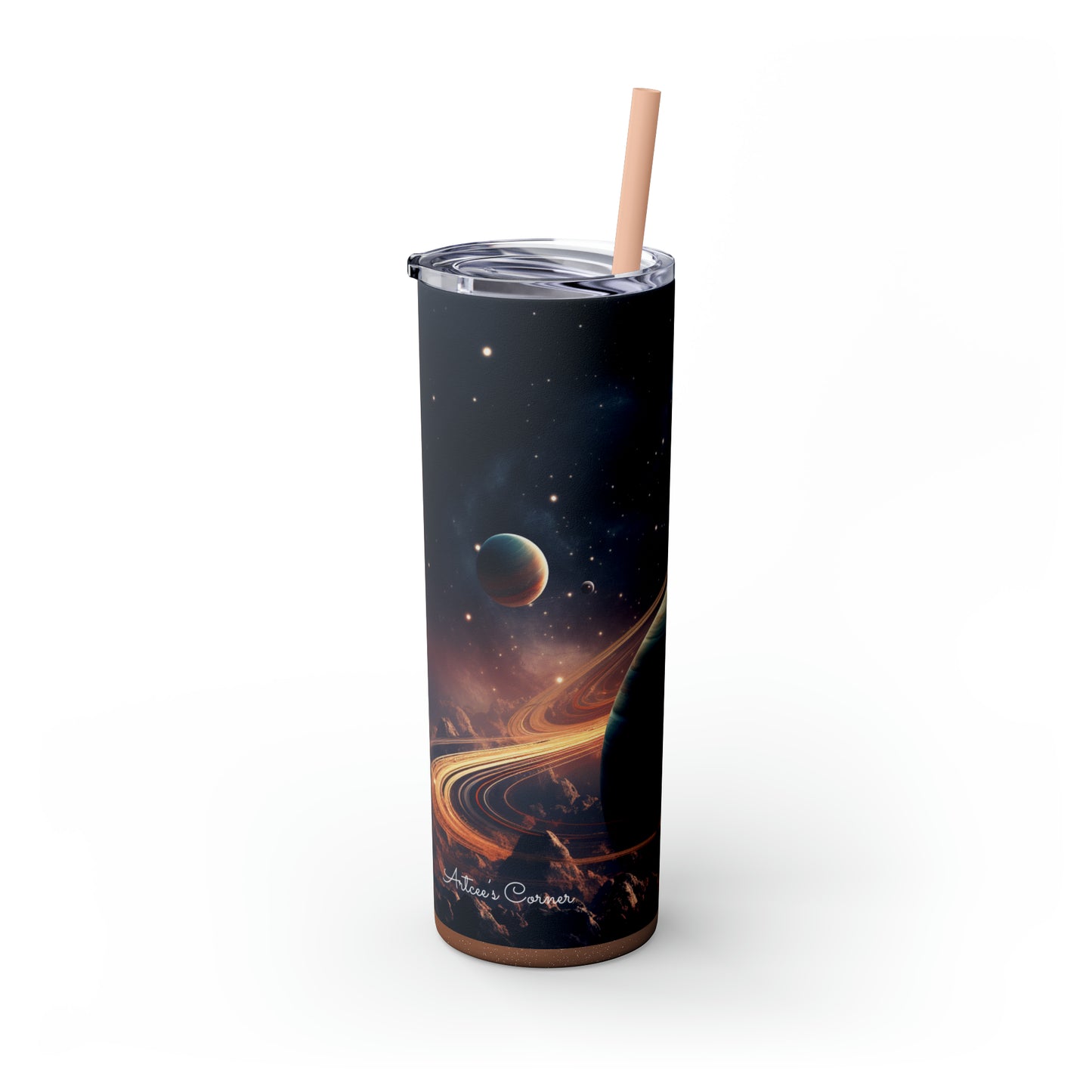 Saturn Day Morning - Skinny Tumbler with Straw, 20oz