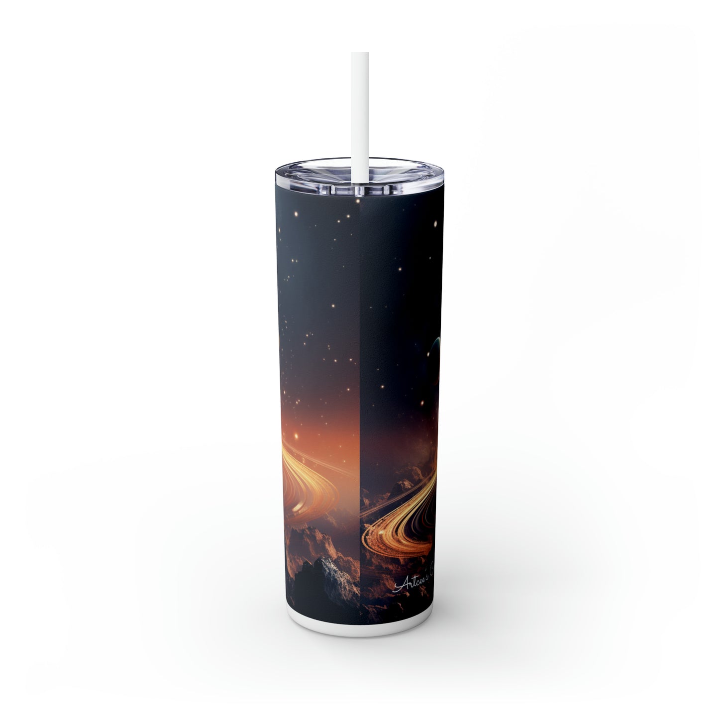 Saturn Day Morning - Skinny Tumbler with Straw, 20oz
