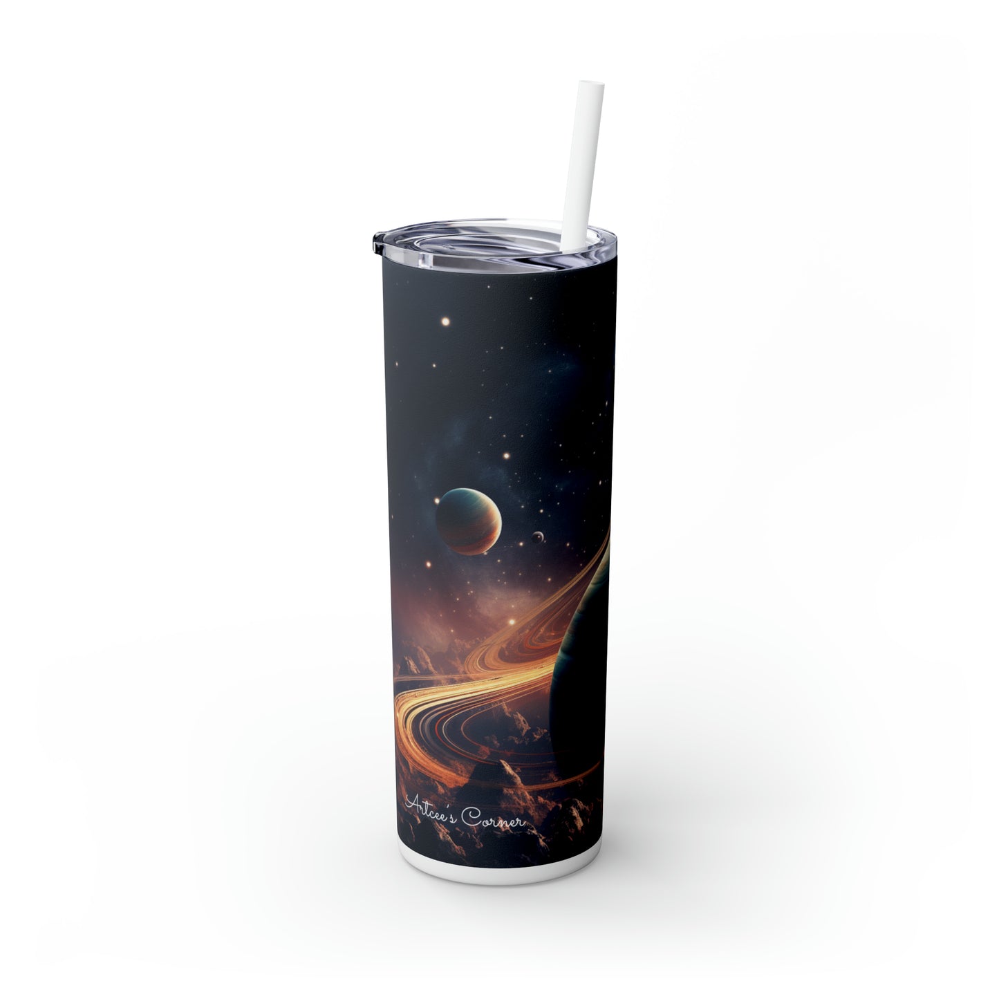 Saturn Day Morning - Skinny Tumbler with Straw, 20oz