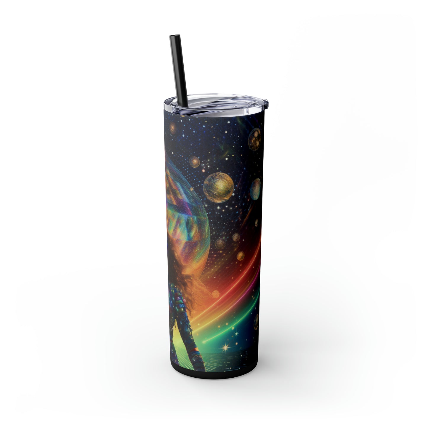 Disco Star - Skinny Tumbler with Straw, 20oz