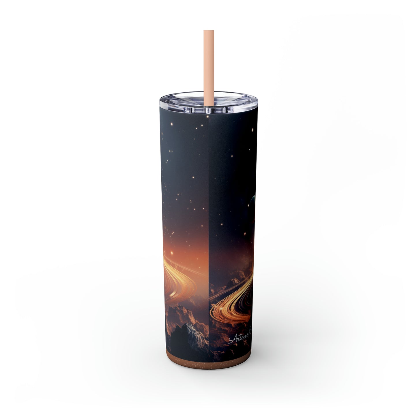 Saturn Day Morning - Skinny Tumbler with Straw, 20oz