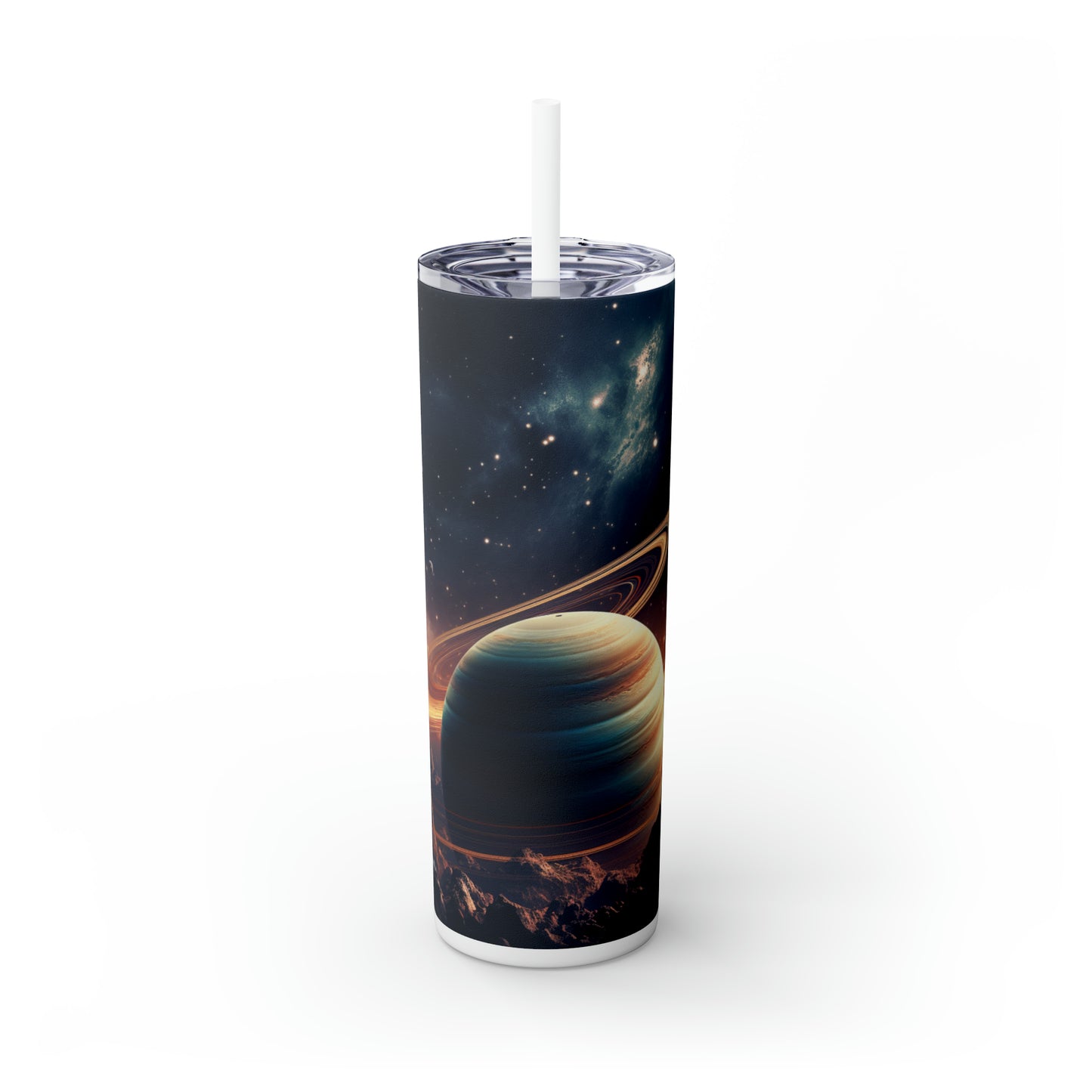 Saturn Day Morning - Skinny Tumbler with Straw, 20oz