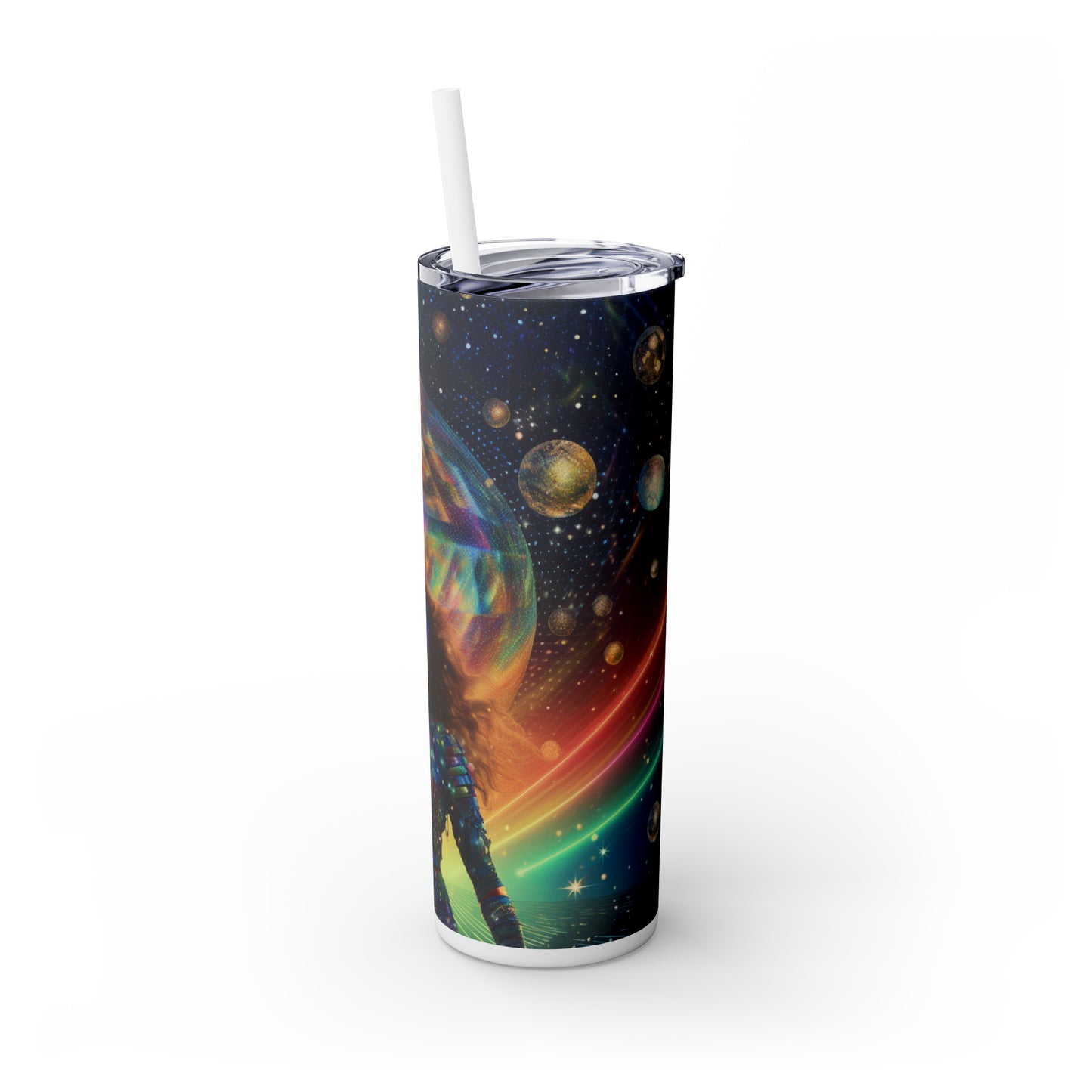 Disco Star - Skinny Tumbler with Straw, 20oz