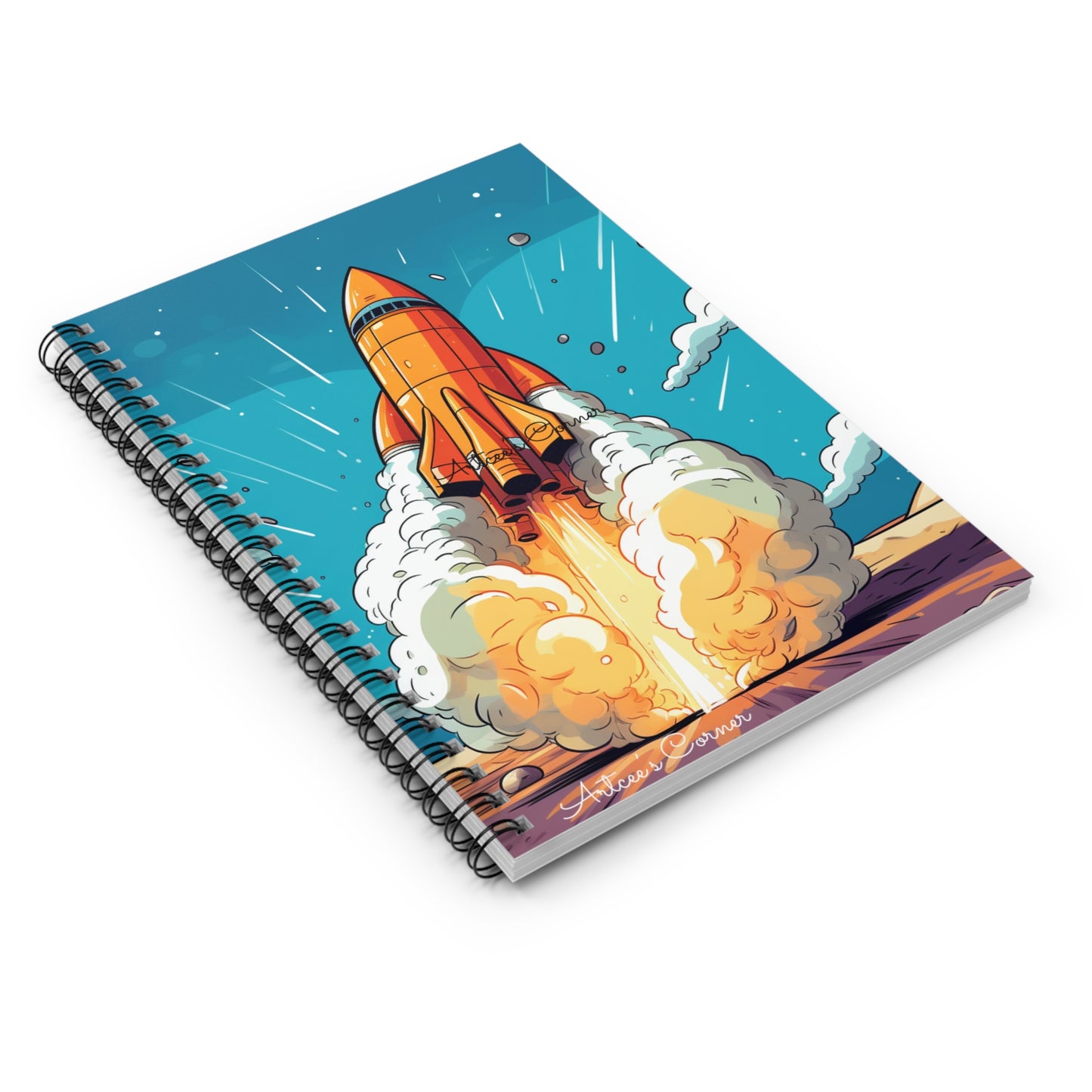 "Blast Off!" - Spiral Notebook - Ruled Line