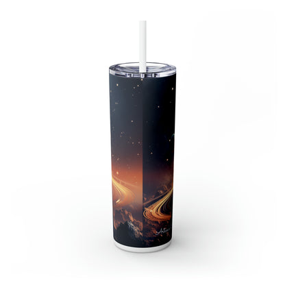 Saturn Day Morning - Skinny Tumbler with Straw, 20oz