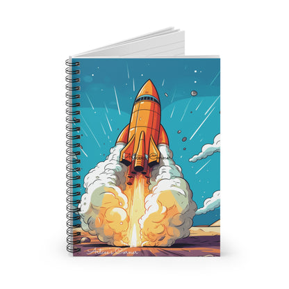 "Blast Off!" - Spiral Notebook - Ruled Line