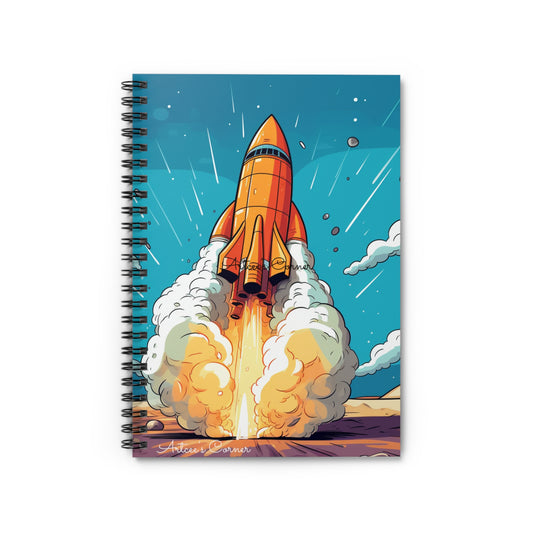 "Blast Off!" - Spiral Notebook - Ruled Line