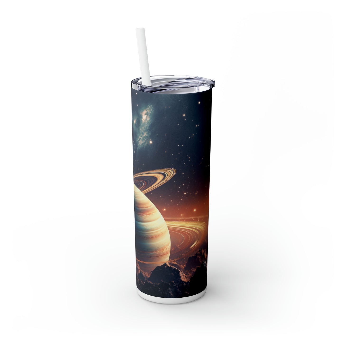 Saturn Day Morning - Skinny Tumbler with Straw, 20oz