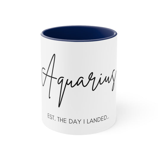 Aquarius Accent Coffee Mug, 11oz